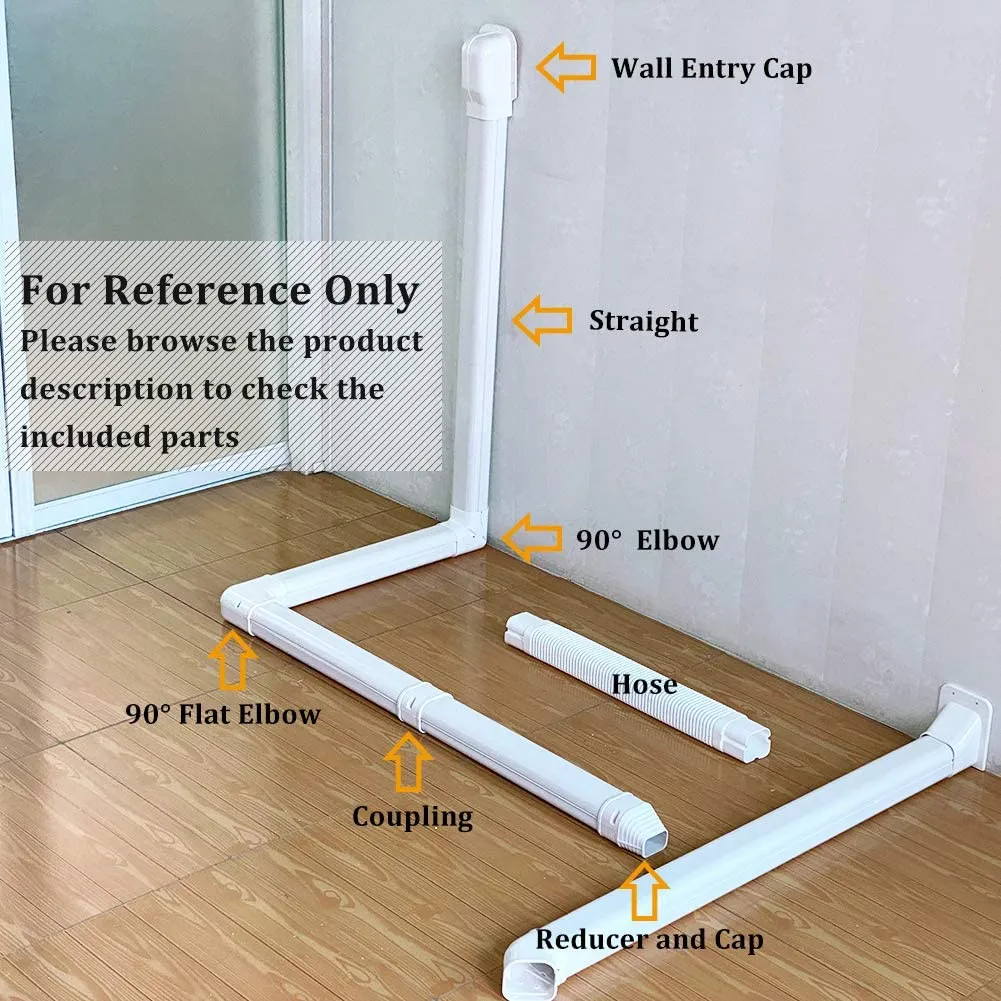 HVAC Premium ABS Plastic Decorative Line Set Wall Cover for Ductless Mini Split Air Conditioners - Pipe Cover - 4" - Beige