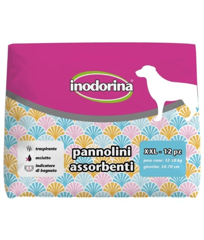 Inodorina Absorbent Diapers (S,M,L,XL) 12Pcs
