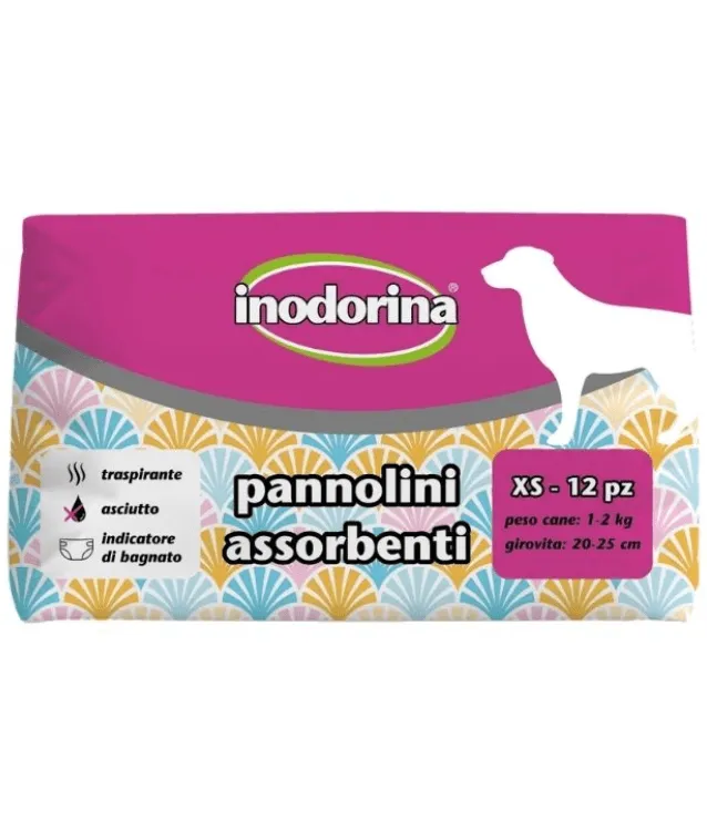 Inodorina Absorbent Diapers (S,M,L,XL) 12Pcs