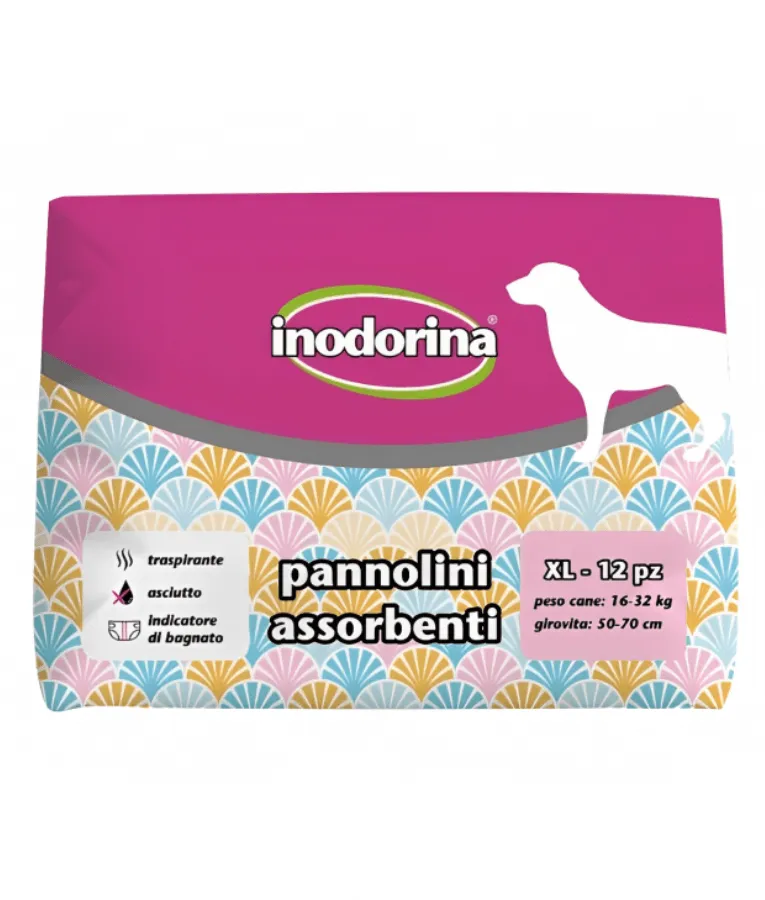 Inodorina Absorbent Diapers (S,M,L,XL) 12Pcs