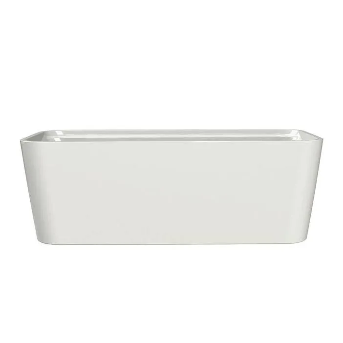 Maax Oberto Acrylic Freestanding Center Drain Bathtub in White with White Skirt 106386 67 x 31