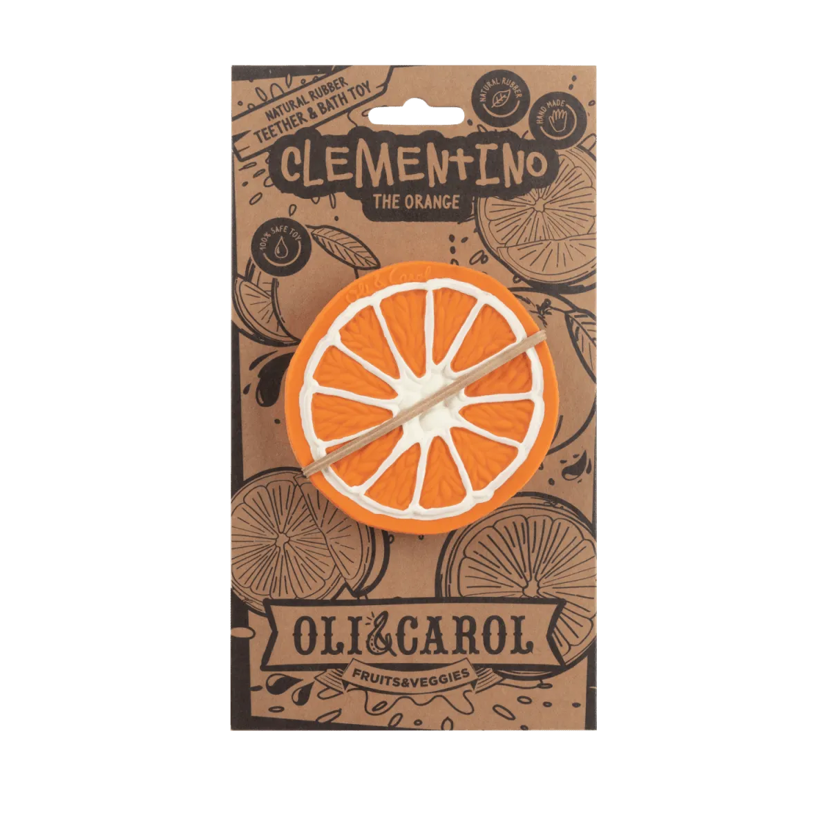 Oli & Carol Clementino The Orange Natural Rubber Teether