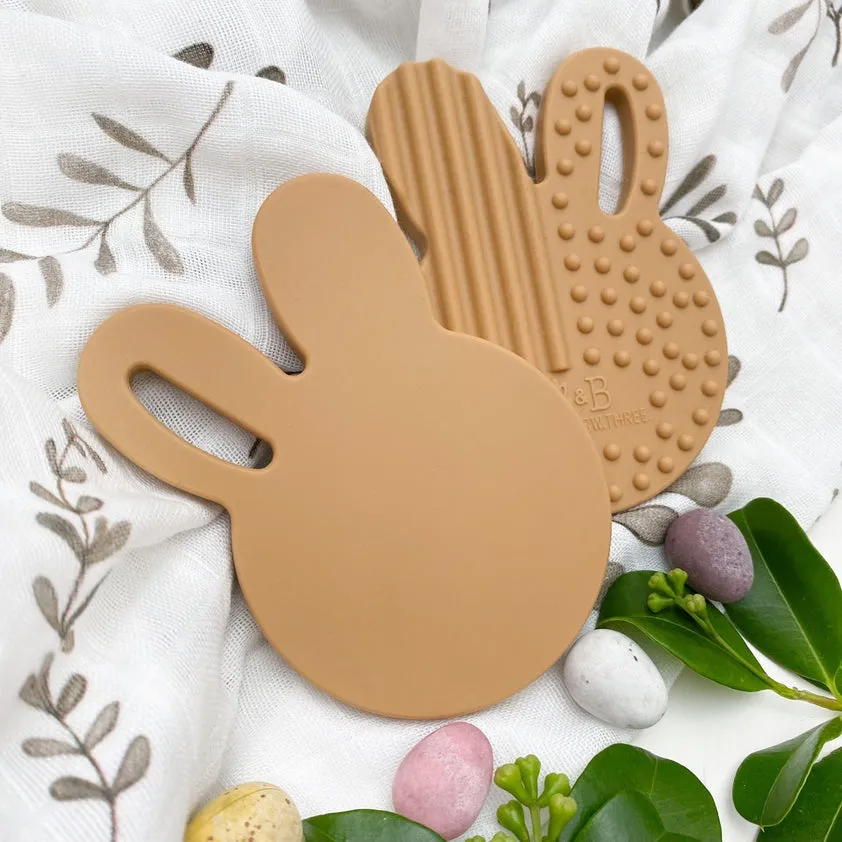 One Chew Three - BUNNY Silicone Teethers -  Caramel