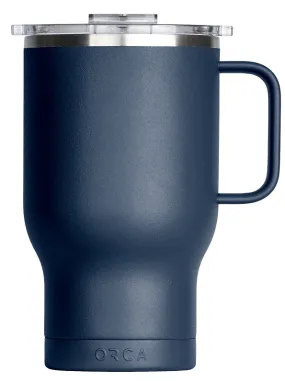 Orca Traveler Series TR24NA Coffee Mug, 24 oz, Whale Tail Flip Lid, Stainless Steel, Navy, Insulated :EA: QUANTITY: 1