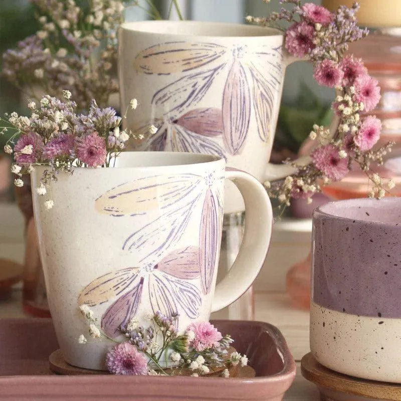 Purplicious Handpainted Ceramic Mugs - Set Of 2