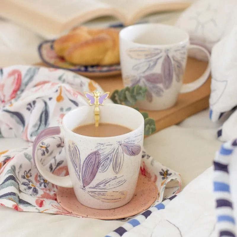 Purplicious Handpainted Ceramic Mugs - Set Of 2