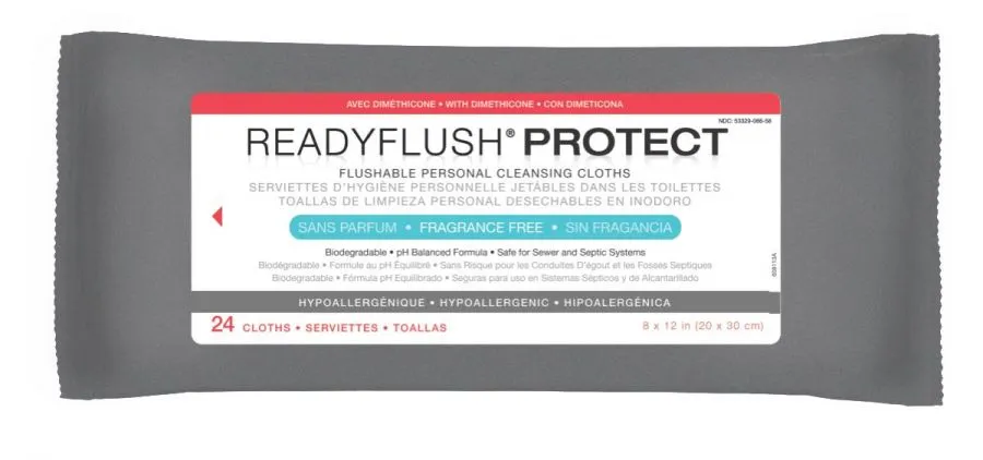 ReadyFlush Biodegradable Flushable Wipes, Pack of 24, 2 Pack (48 Total)