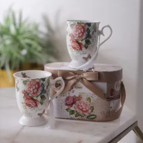 Rosy Sip Mug (350 ML) - Set Of Two
