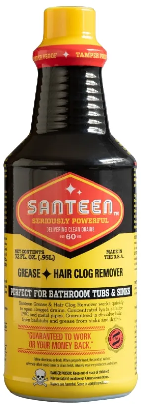 Santeen 700-6 Hair and Grease Clog Remover, 32 oz, Bottle :EA: QUANTITY: 6