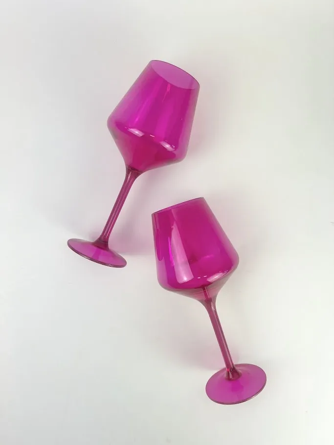 Shatterproof Stemmed Wineglass Hot Pink