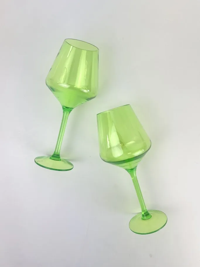 Shatterproof Stemmed Wineglass Lime Green