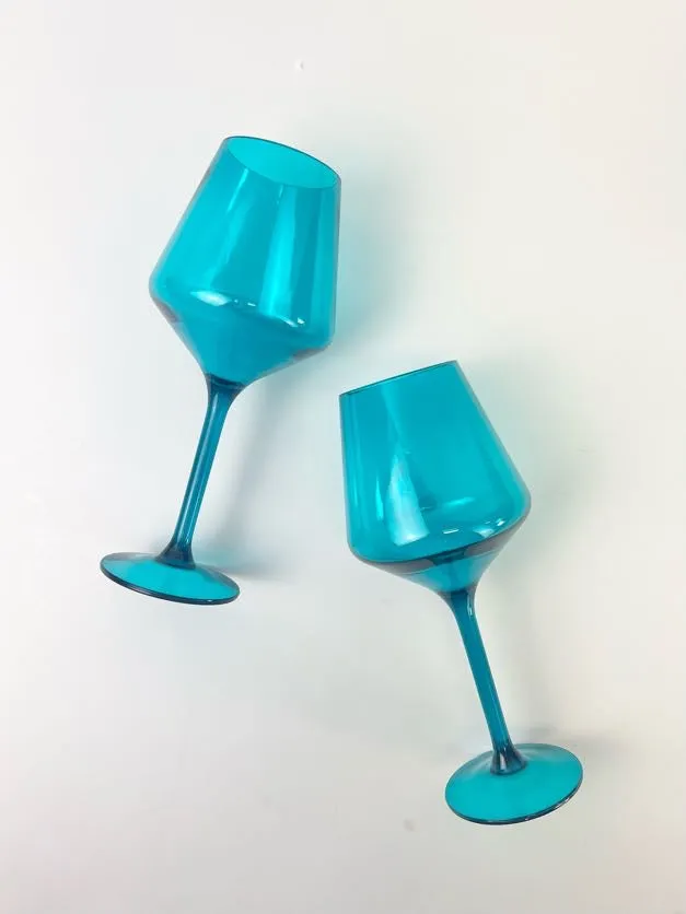 Shatterproof Stemmed Wineglass Teal