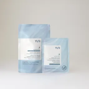 Shower Sheets LARGE BODY WIPES 12x10 natural biodegradable body wipes - Pouch of 6 Fragrance-Free