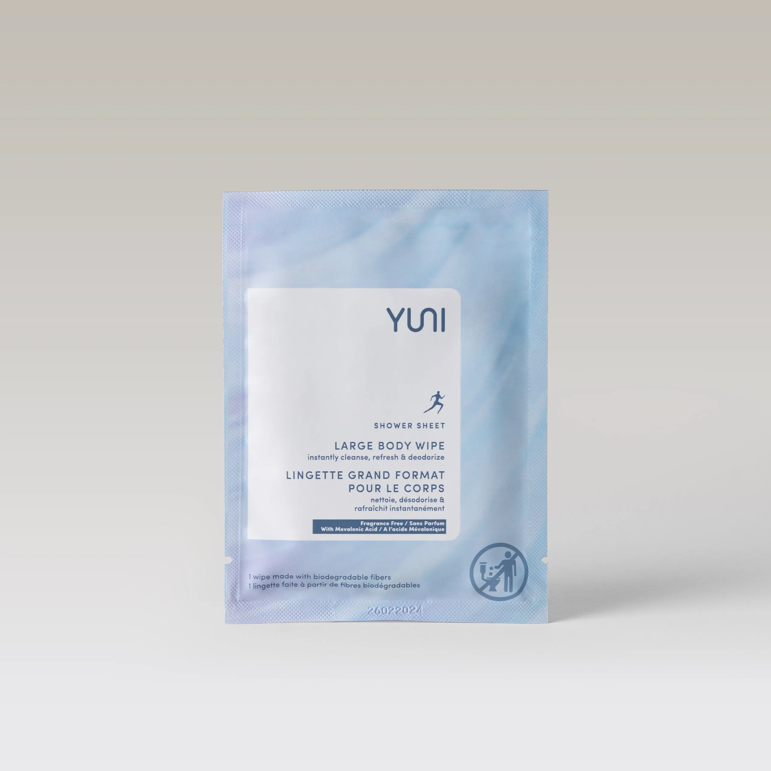 Shower Sheets LARGE BODY WIPES 12x10 natural biodegradable body wipes - Pouch of 6 Fragrance-Free