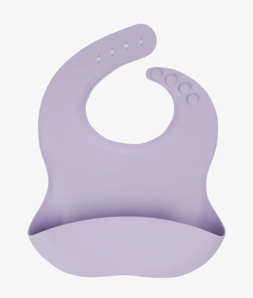 Silicone Baby Bucket Bib - Soft Purple