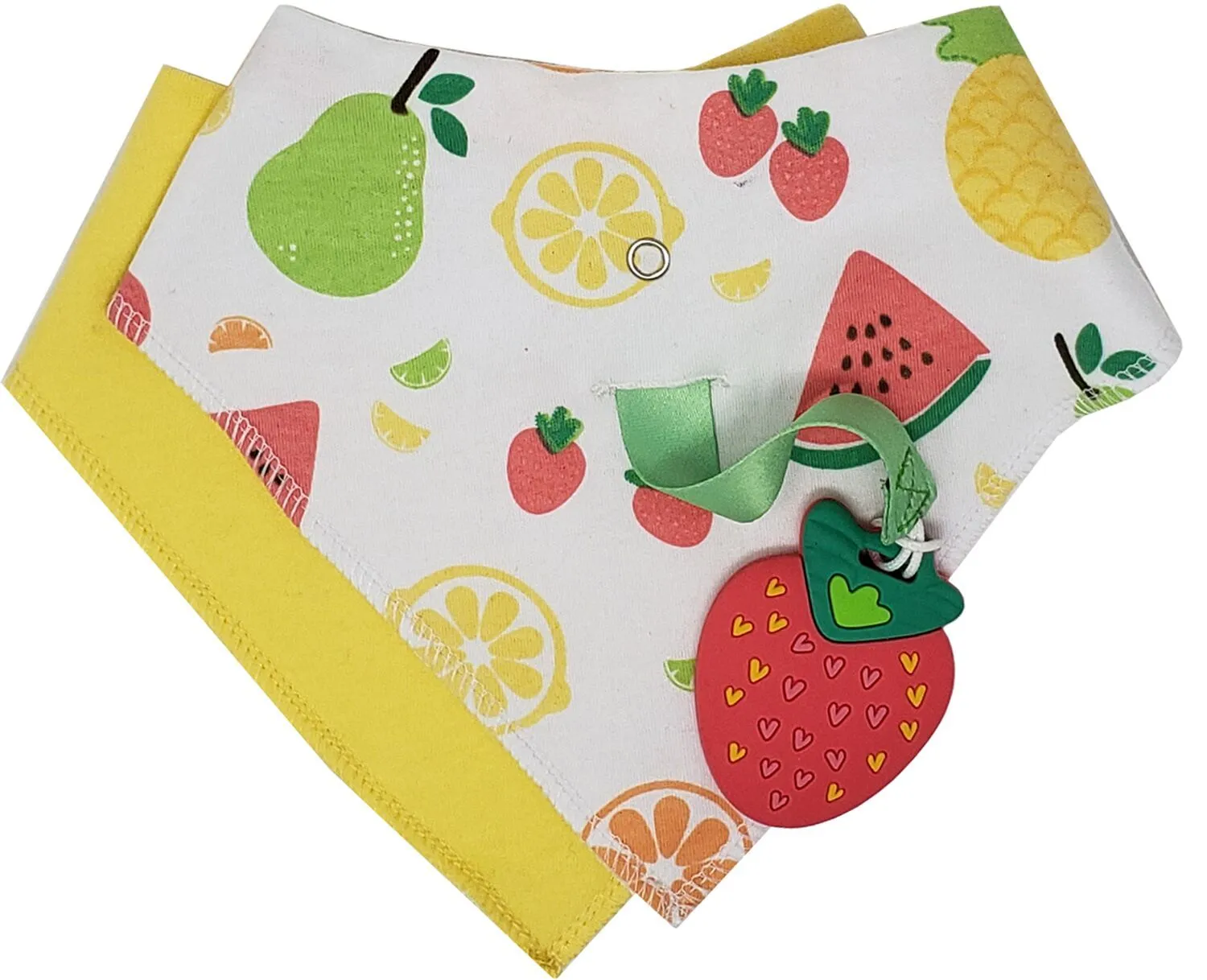 Silli Fruits Bandana Bib Set with Strawberry Teether & Strap