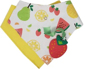 Silli Fruits Bandana Bib Set with Strawberry Teether & Strap