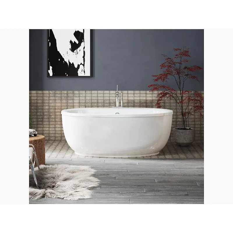 Sunstruck 65.5" x 35.5" x 24.5" Freestanding Bathtub in White