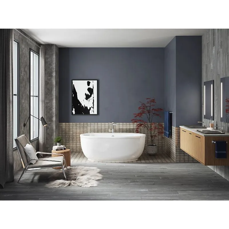 Sunstruck 65.5" x 35.5" x 24.5" Freestanding Bathtub in White