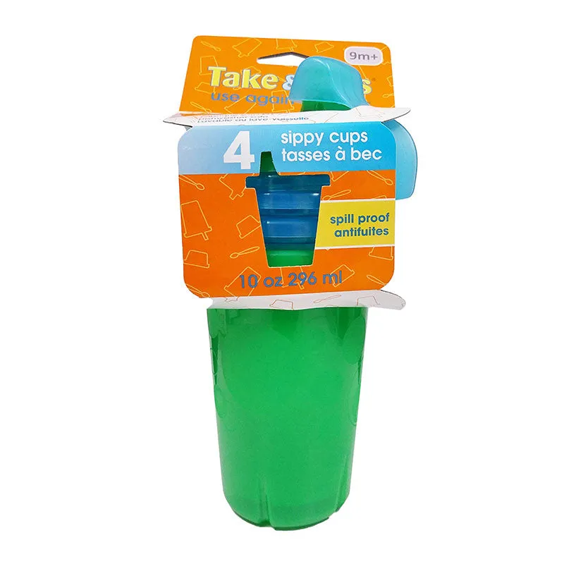 The First Years Take & Toss Spill Proof Sippy Cups 10oz (4pk)- Blue/ Green