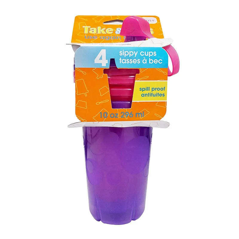 The First Years Take & Toss Spill Proof Sippy Cups 10oz (4pk)- Pink/ Purple
