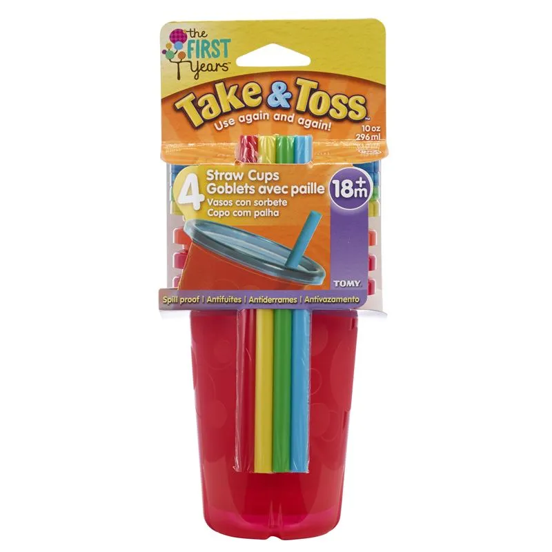 The First Years Take & Toss Straw Cups 10oz (4pk)
