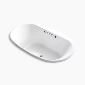Underscore Oval 72" x 42" x 23.13" Drop-In Heated BubbleMassage Bathtub in White