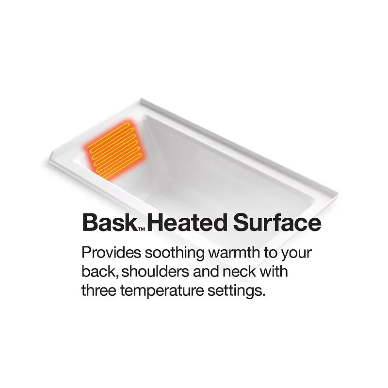 Underscore Rectangle 72" x 36" x 23" Drop-In Heated Surface Bathtub in White