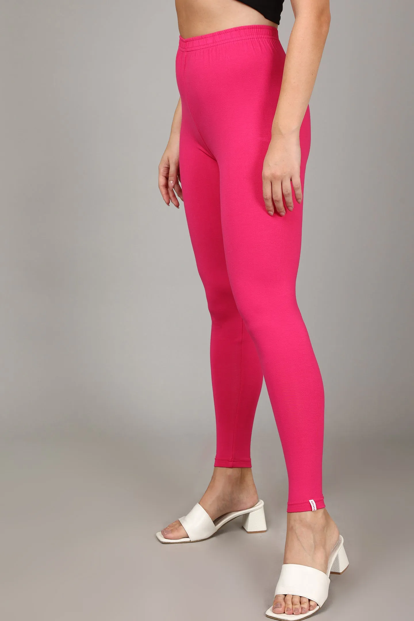 VISCOSE ANKLE LEGGINGS - RANI PINK