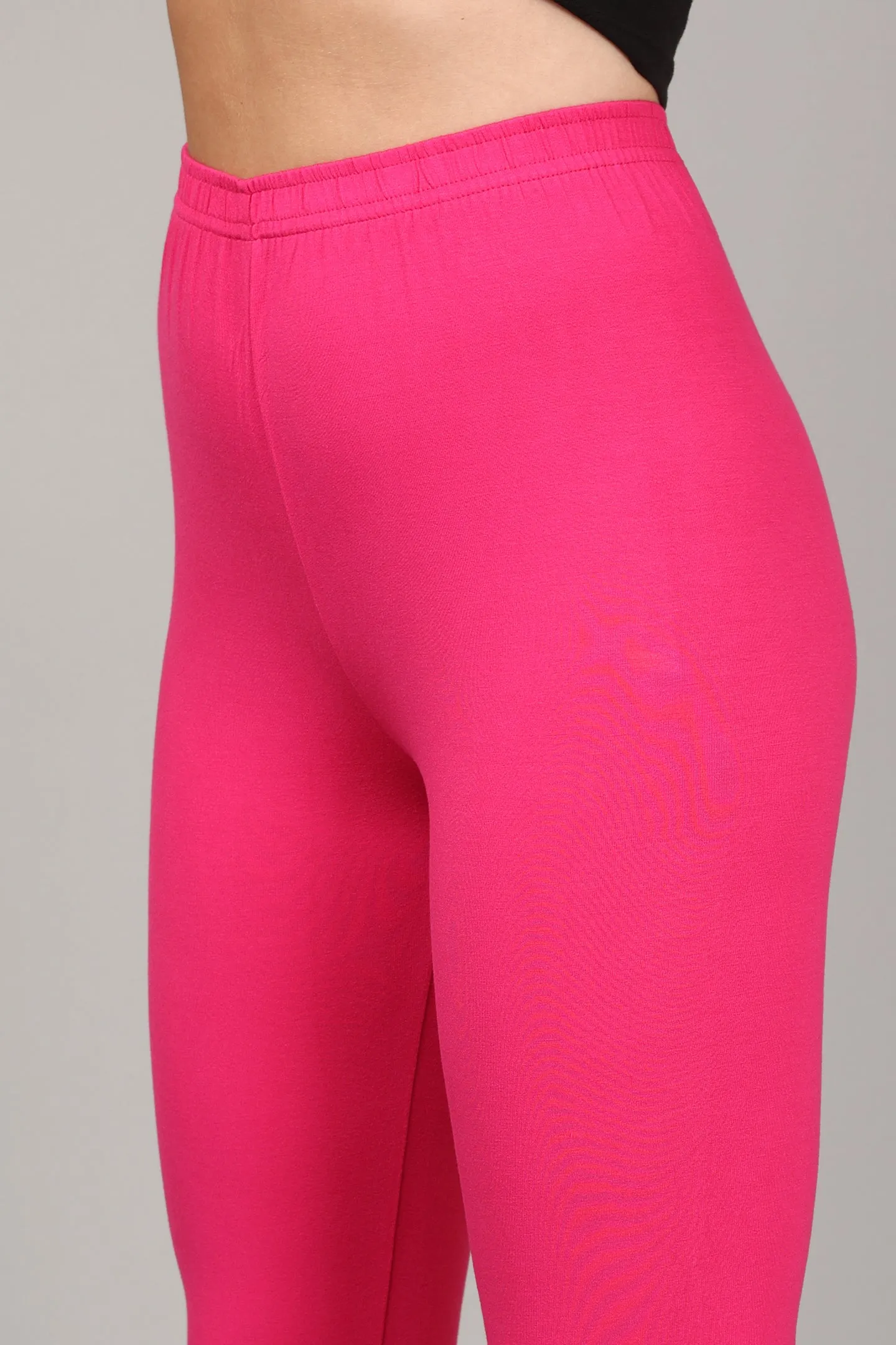 VISCOSE ANKLE LEGGINGS - RANI PINK