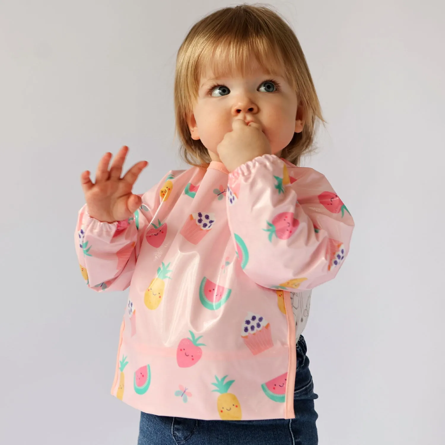 Wipeezee Bib with Sleeves - Pink Yummy Treats