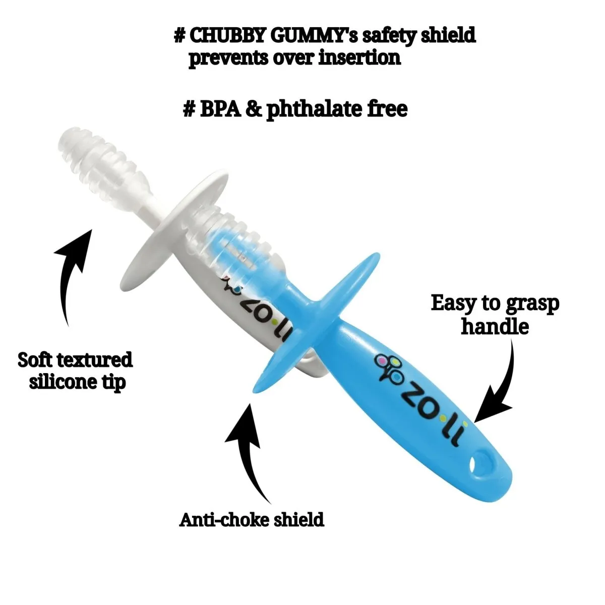ZoLi CHUBBY GUMMY Gum Massager(Pack of 2) - Mist Blue/Ash